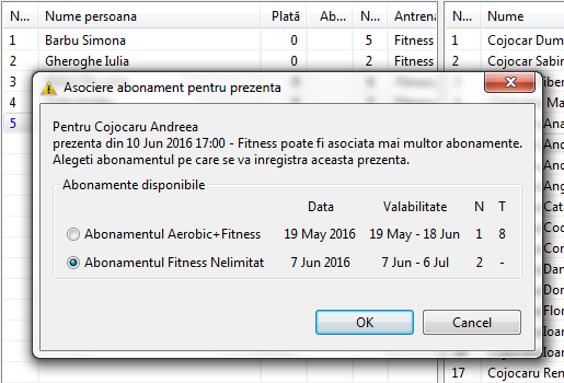 Alegere abonament
