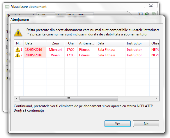 Mesaj prezente incompatibile