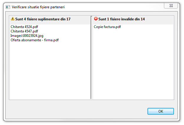 Verificare situatie fisiere parteneri